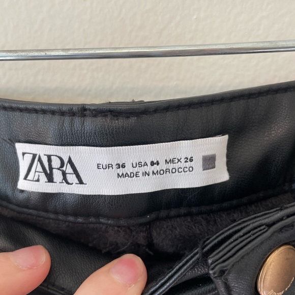 Zara Black Leather Pants - Picture 4 of 12